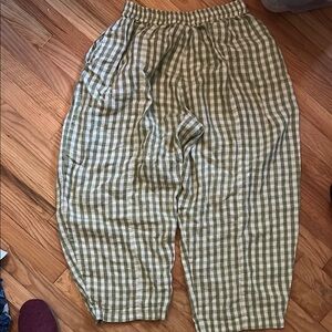 Beyond nine green gingham linen Mabel barrel L